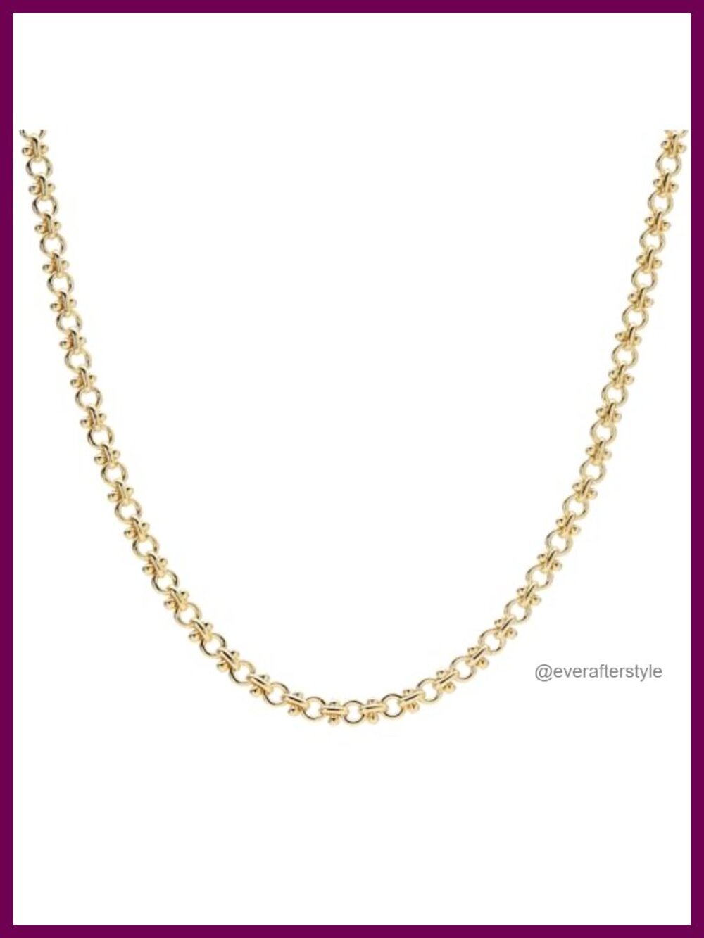 14K Gold Plated Chunky Chain Necklace Lobster Clasp 1 Layer